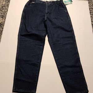 Women's Lee Dark Wash Denim Blue Jeans Elastic Waist Size 12 Medium